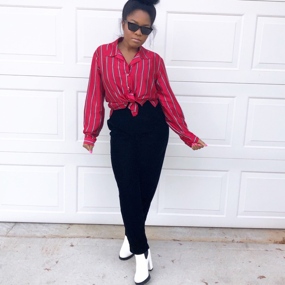 Silk Button Down Blouse - image 4